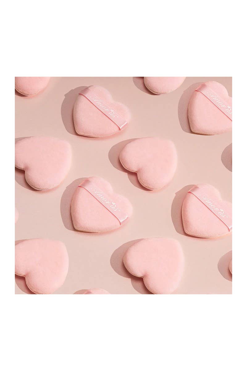 Pink Heart Makeup Powder Puff Set of 2