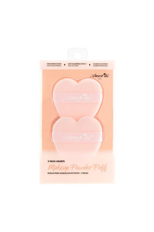 Pink Heart Makeup Powder Puff Set of 2